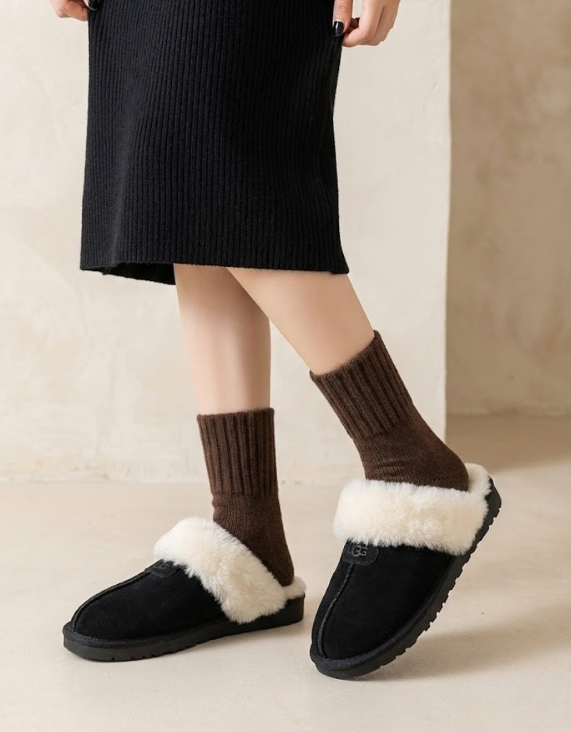 5 Pairs of Ribbed Socks - Solid color