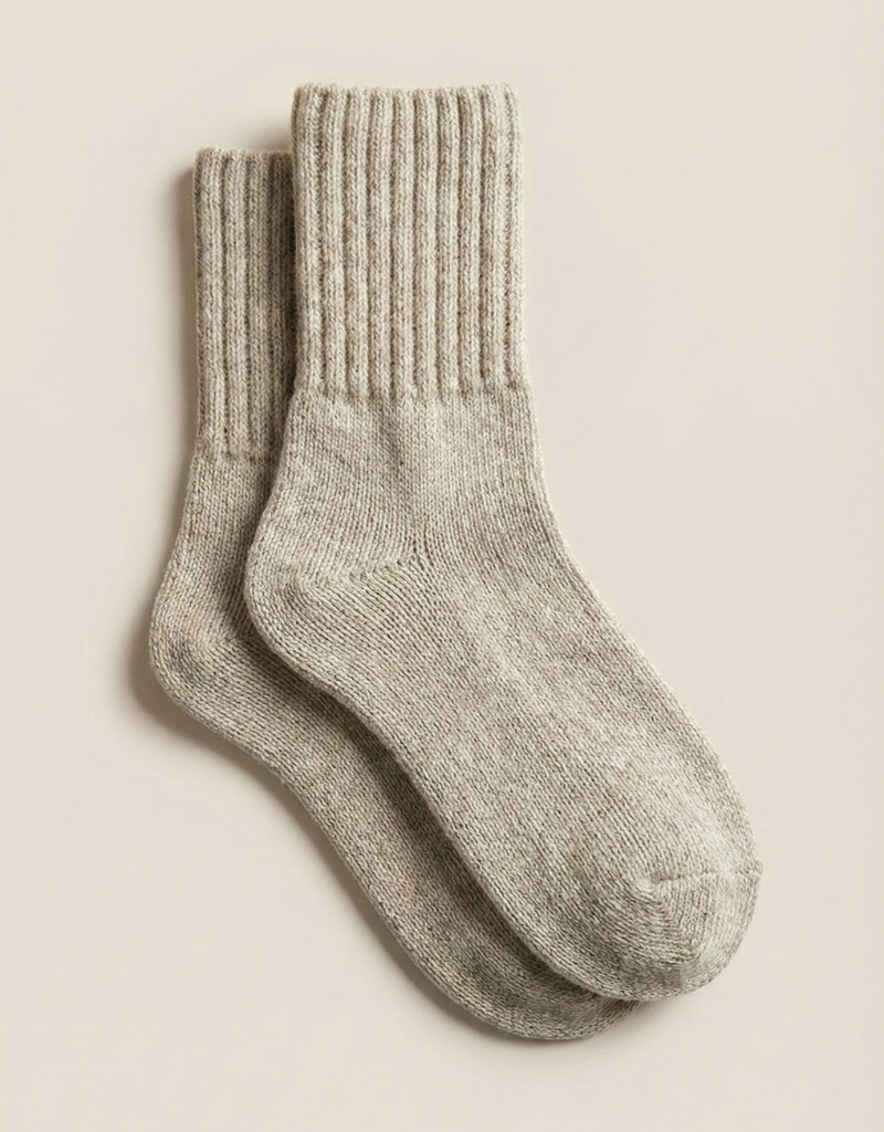 5 Pairs of Ribbed Socks - Solid color