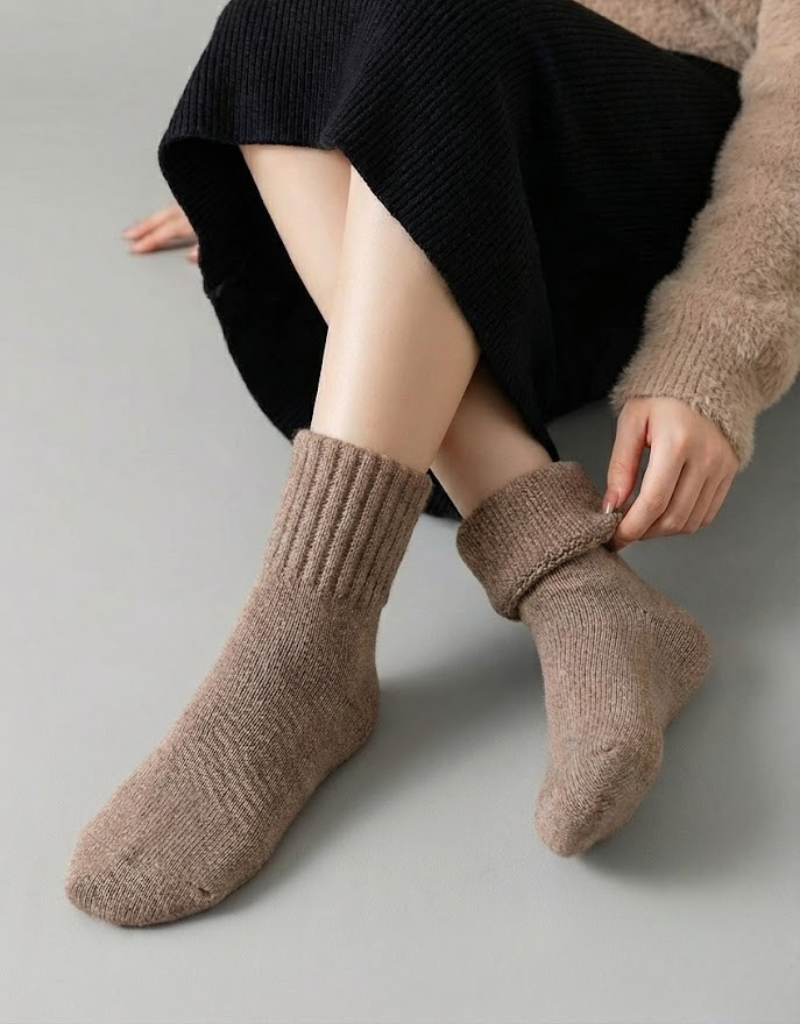 5 Pairs of Ribbed Socks - Solid color