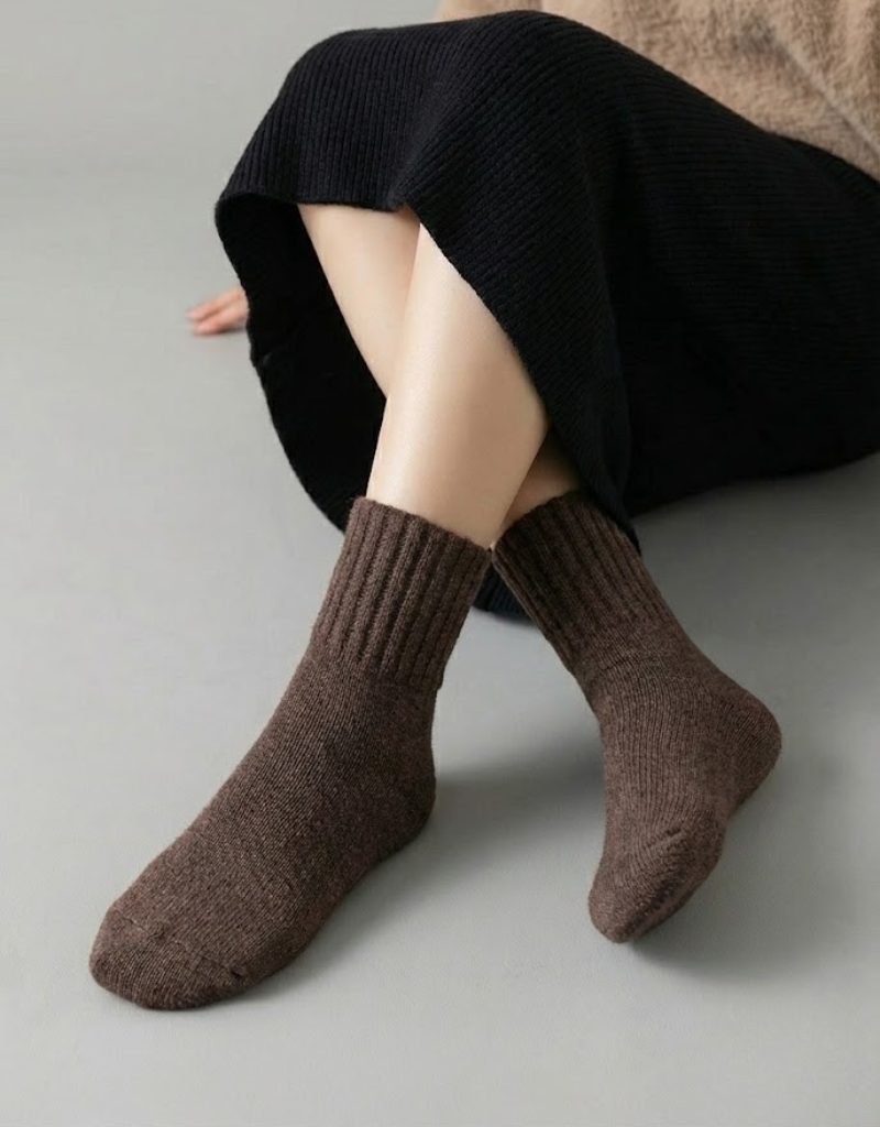 5 Pairs of Ribbed Socks - Solid color