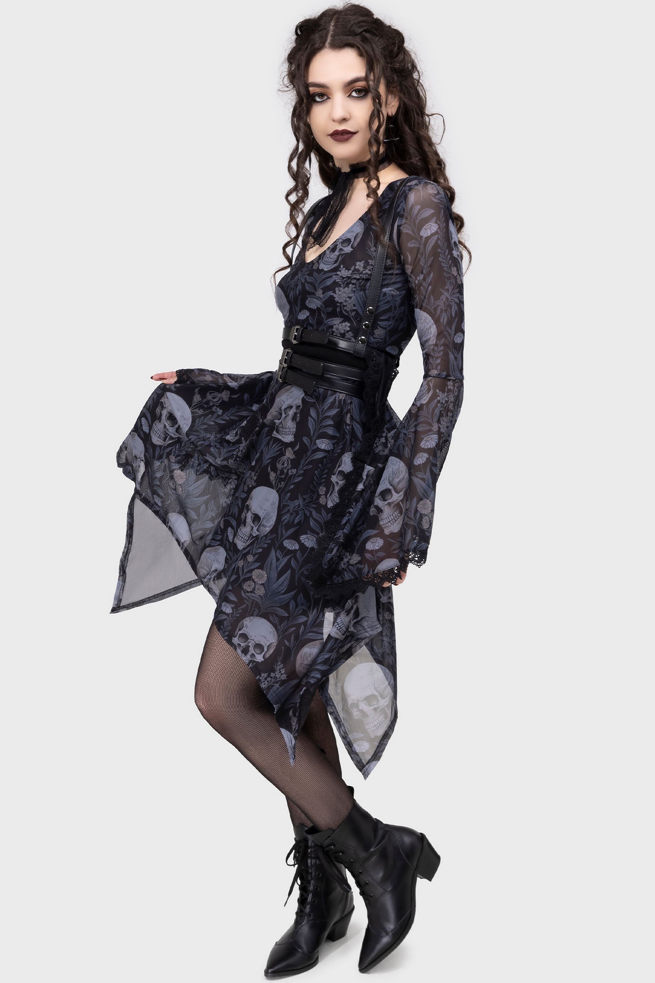 Death's Head Skater Dress