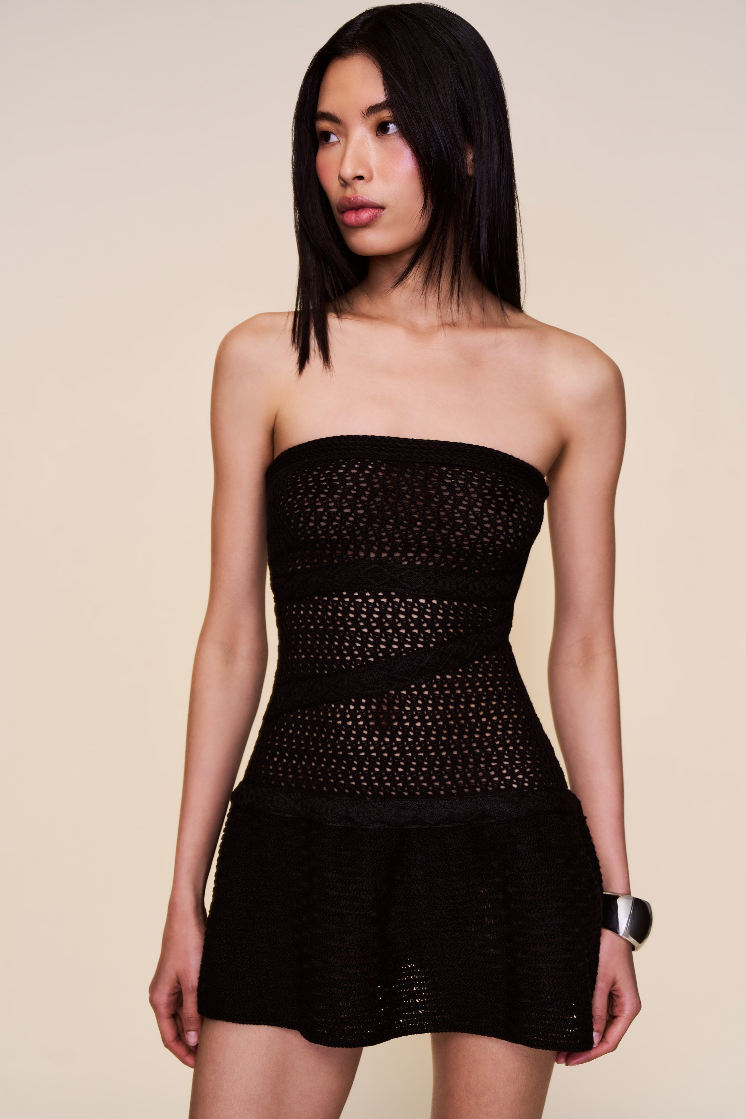 Strapless Crochet Dress
