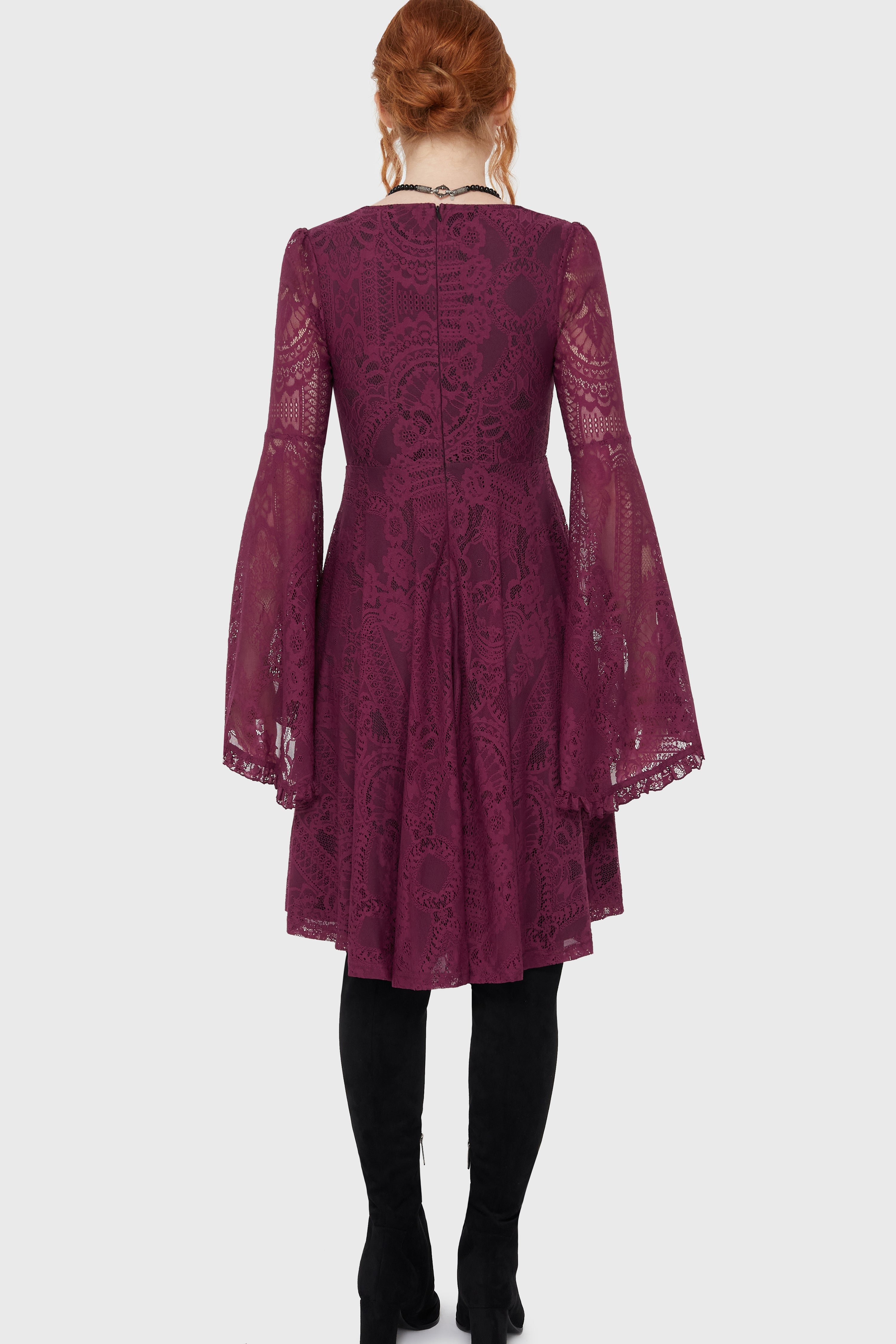 Killing Kisses Lace Maiden Dress Plum