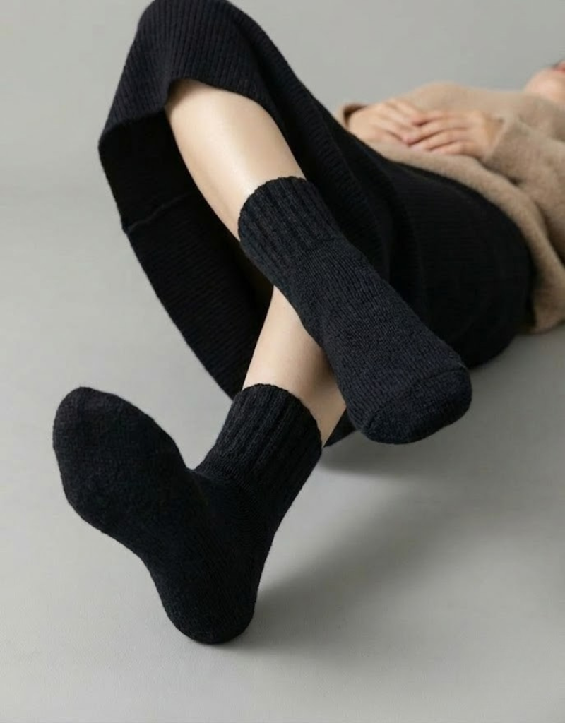 5 Pairs of Ribbed Socks - Solid color