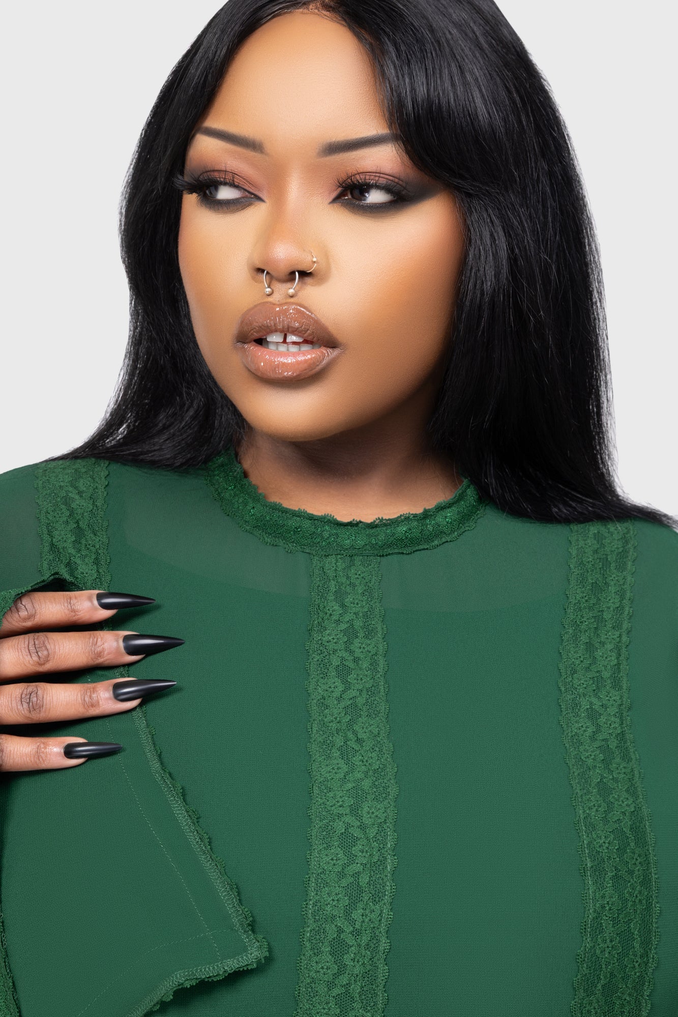 Begone Long Sleeve Mini Dress [GREEN]