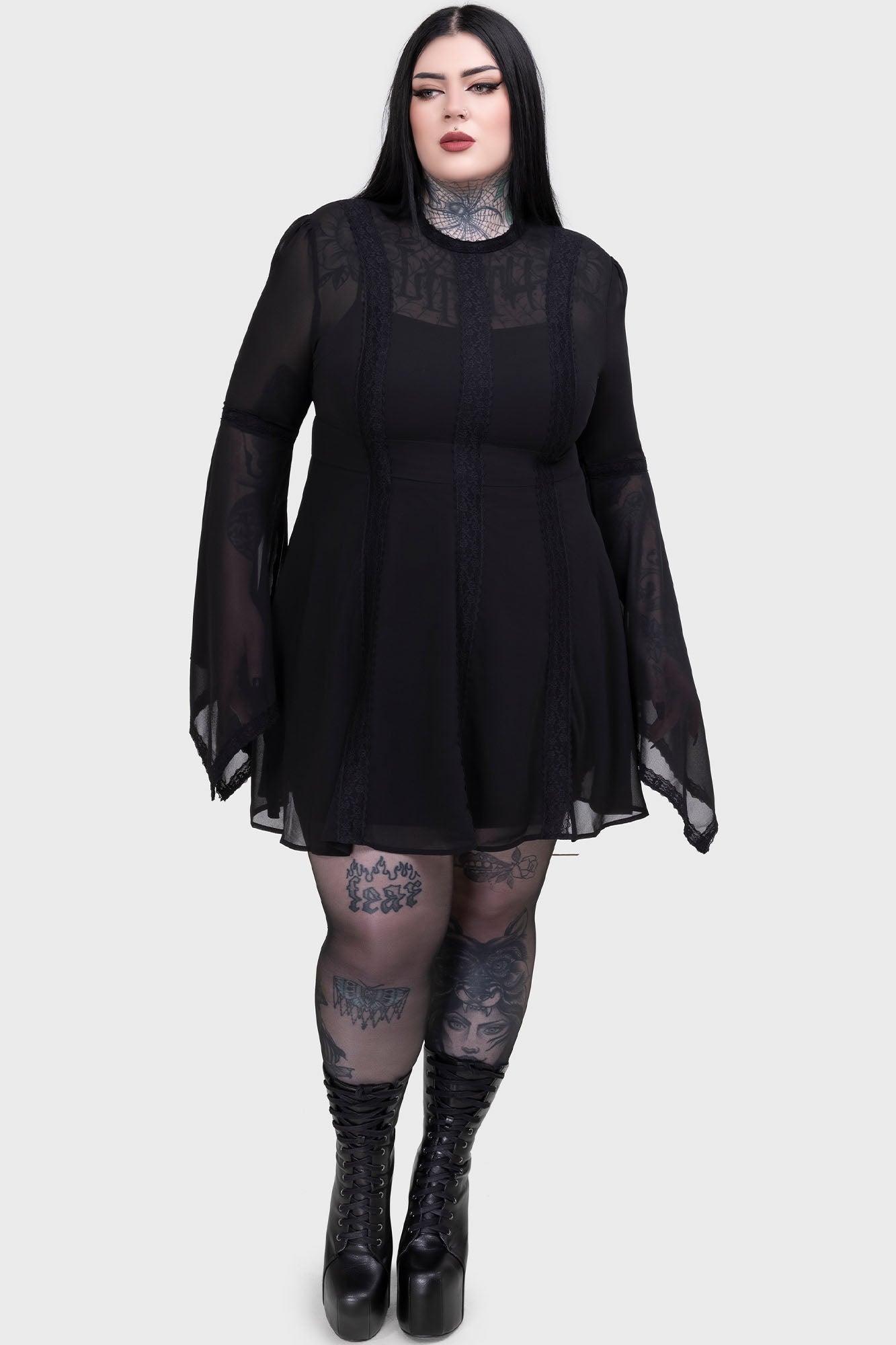 Begone Long Sleeve Mini Dress [BLACK]