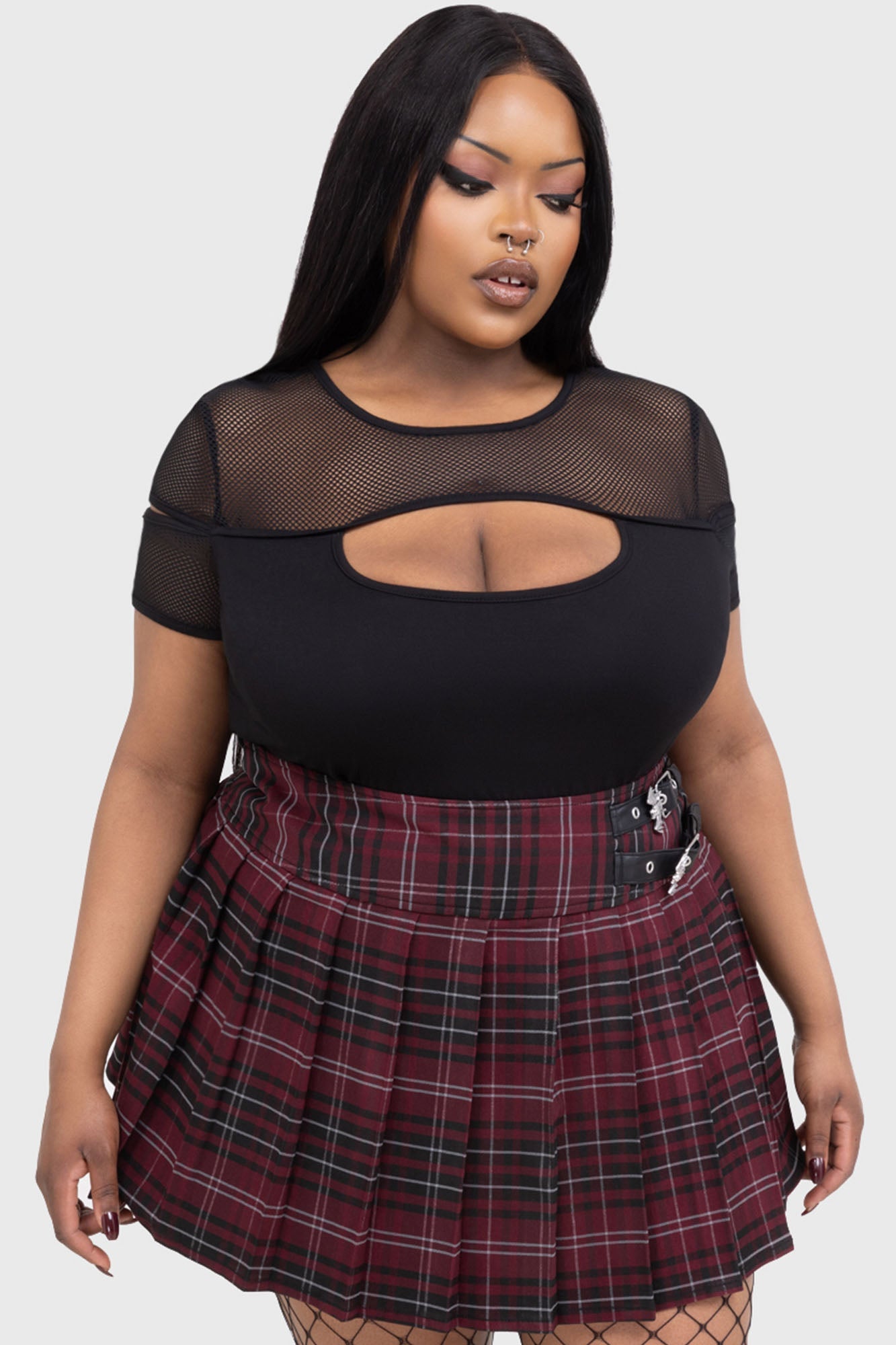 Bat Girl Skirt [BURGUNDY TARTAN]