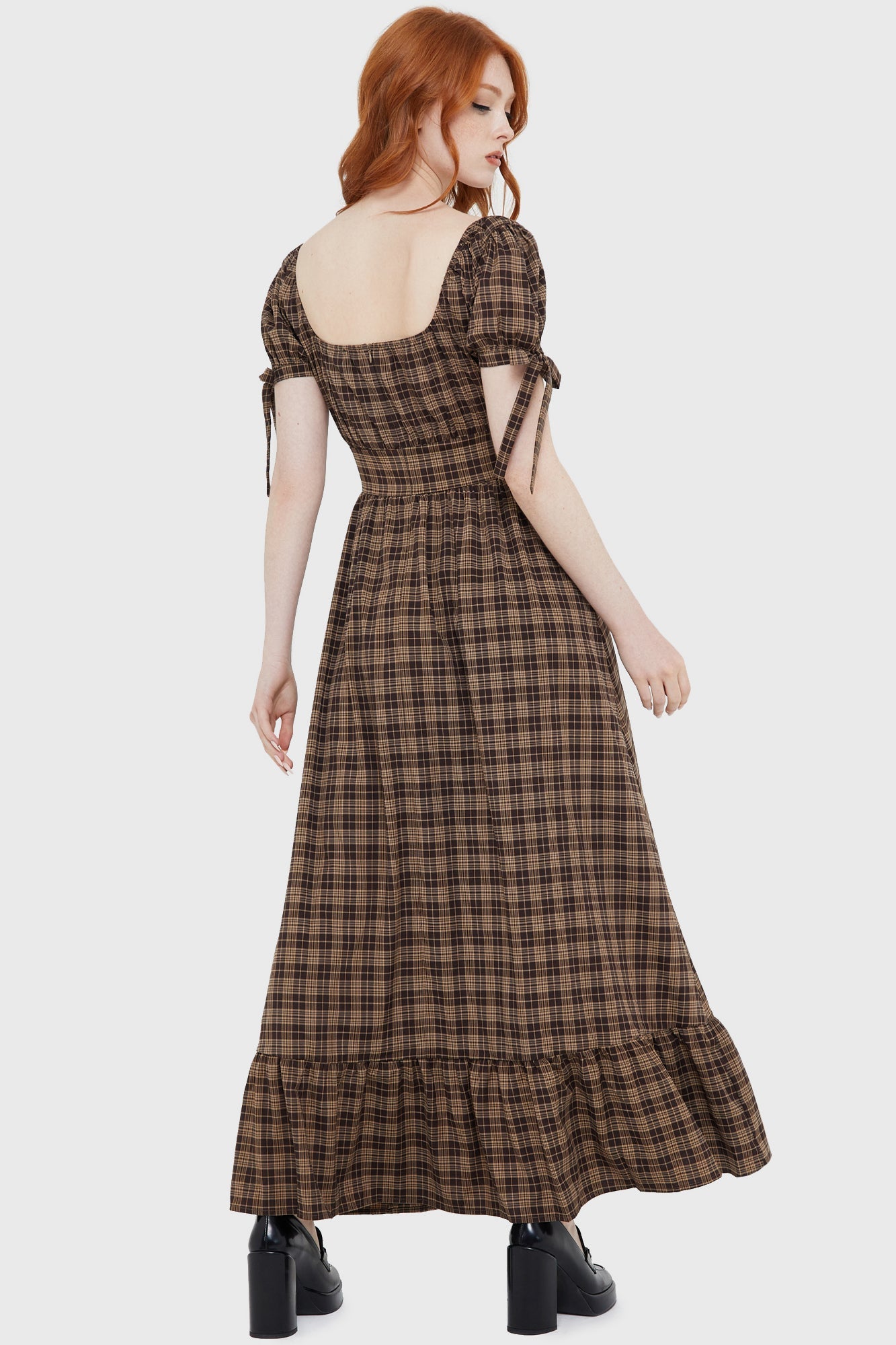 Grim Gretchen Dress [BROWN TARTAN]