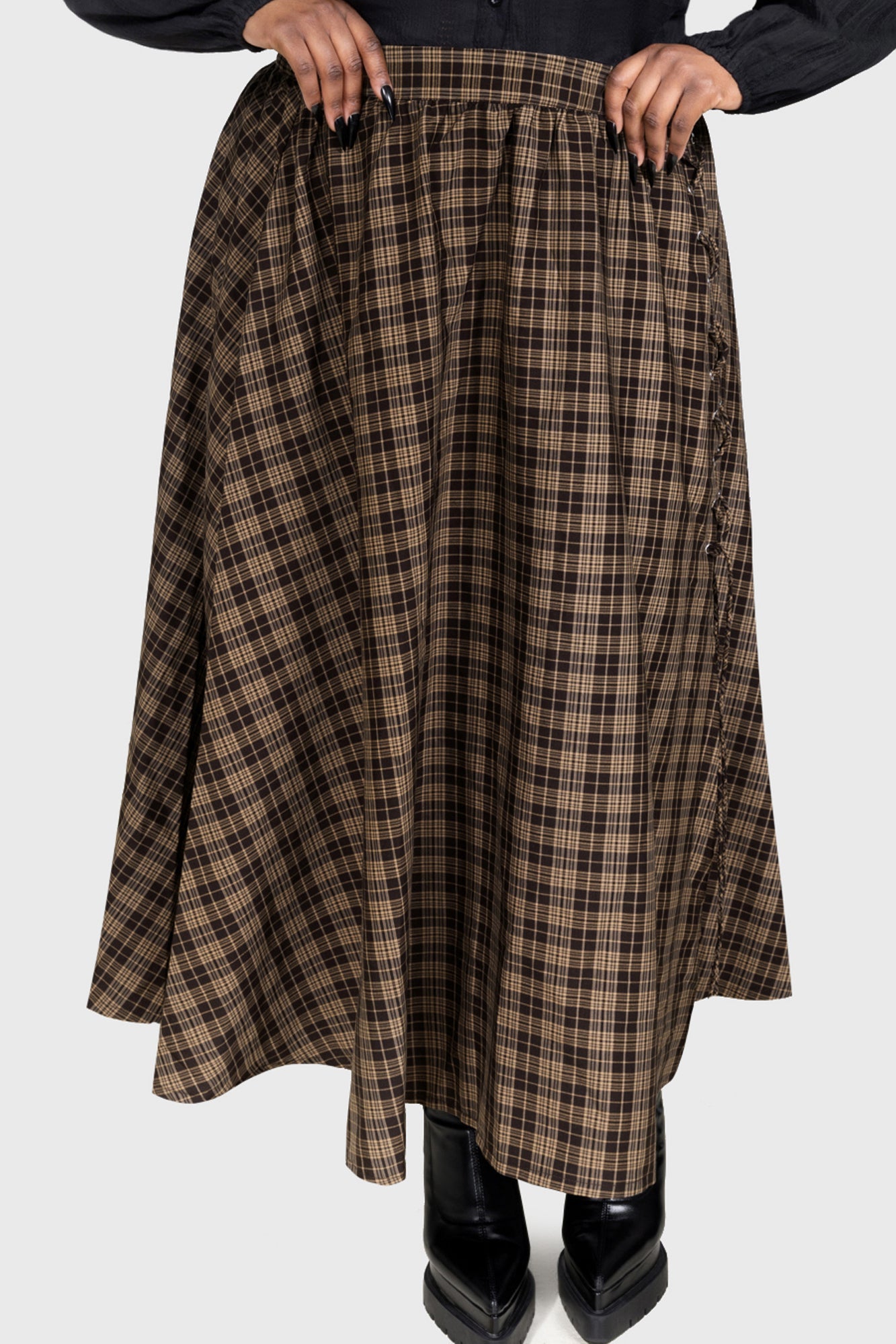 Haven Hollow Skirt [BROWN TARTAN]
