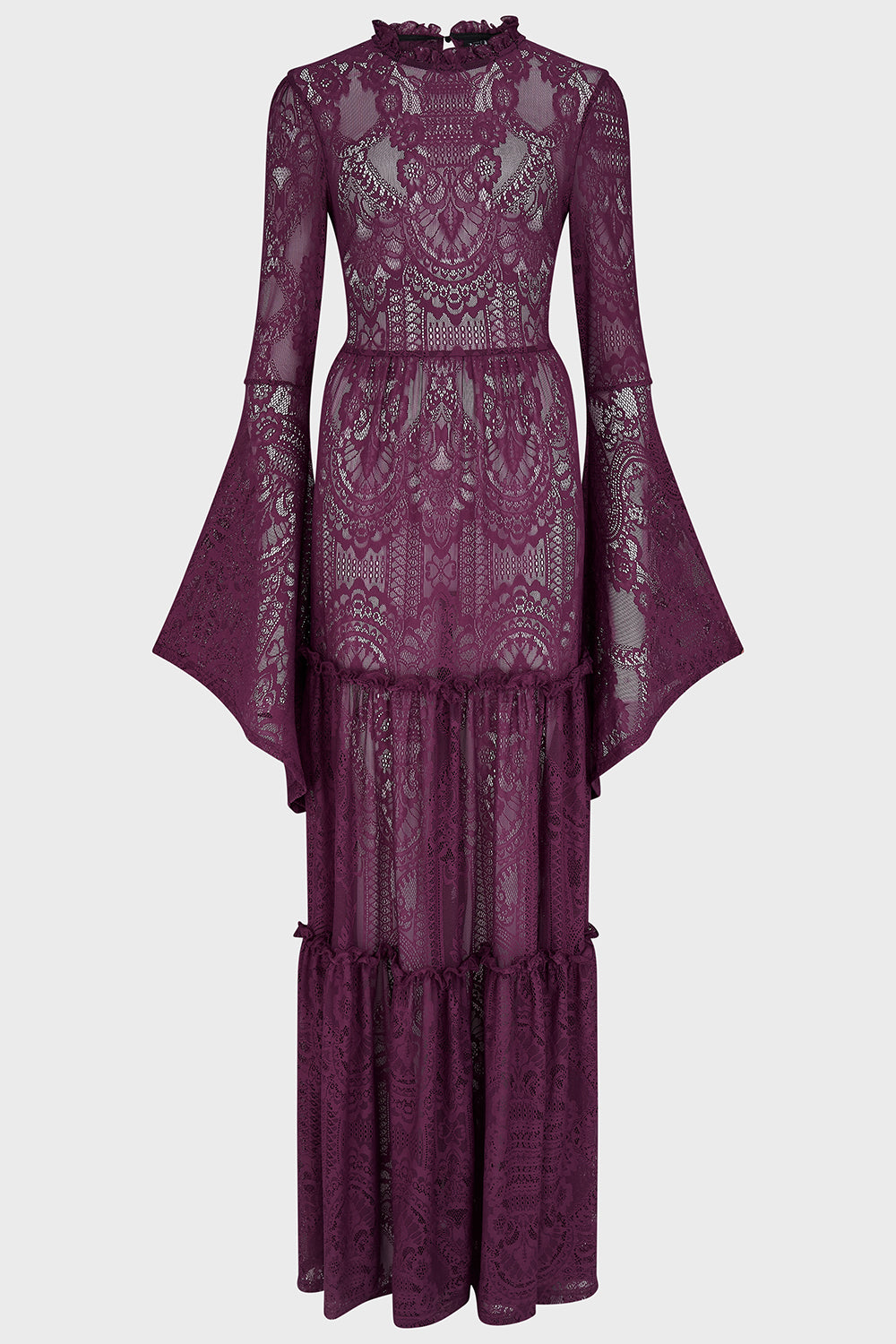 Hecate Lace Maxi Dress [Plum]