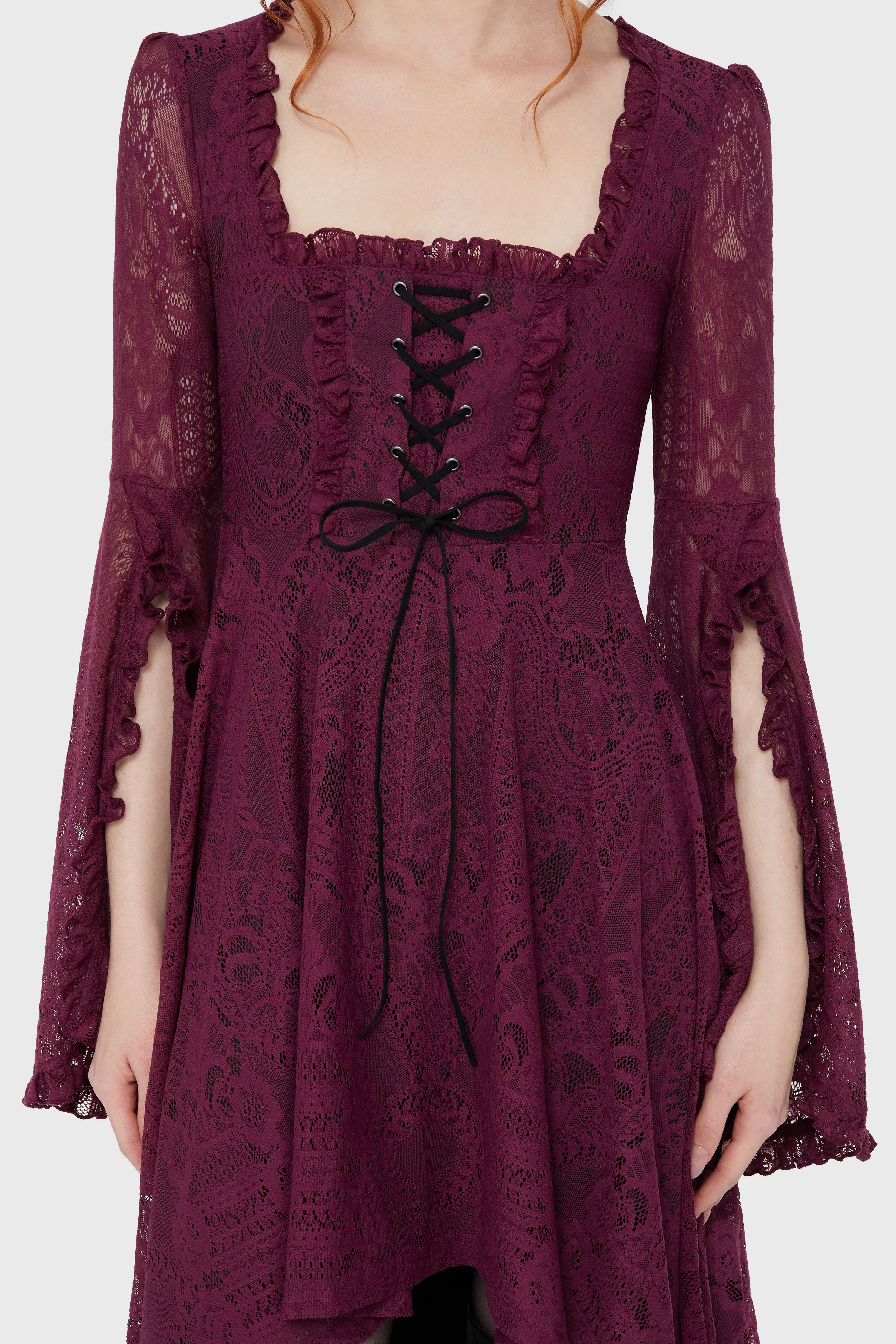 Killing Kisses Lace Maiden Dress Plum