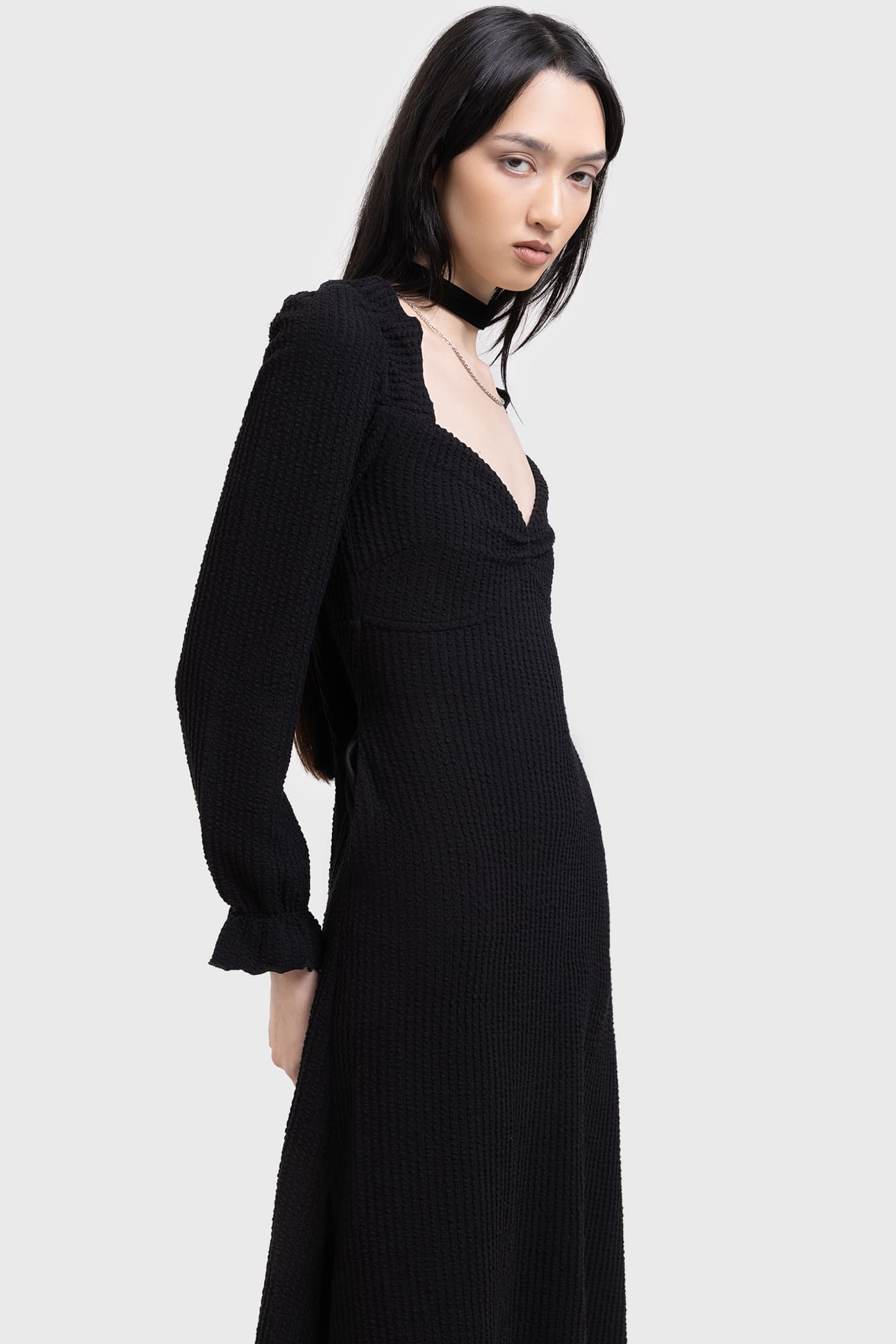 Shadow Weave Midi Dress