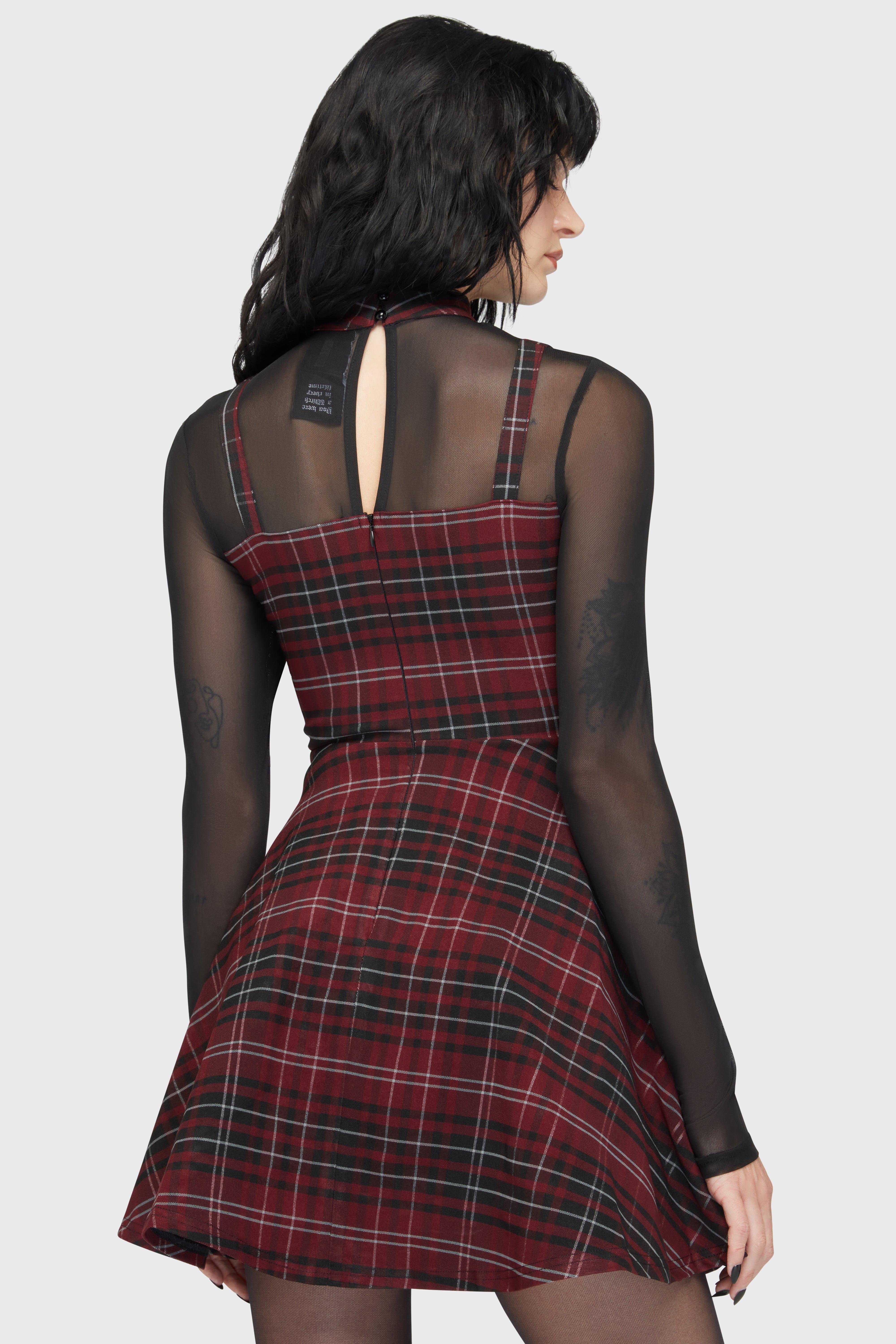 Tartan Riot Dress [BURGUNDY]