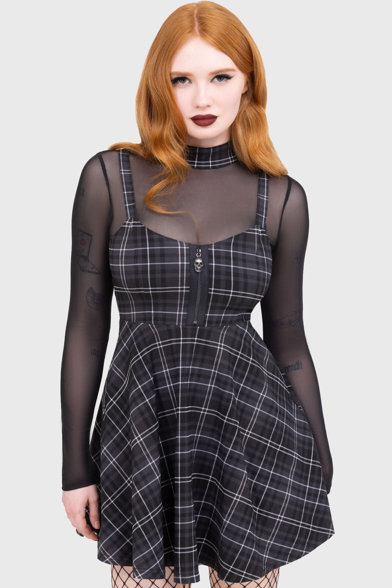 Tartan Riot Dress [GREY]