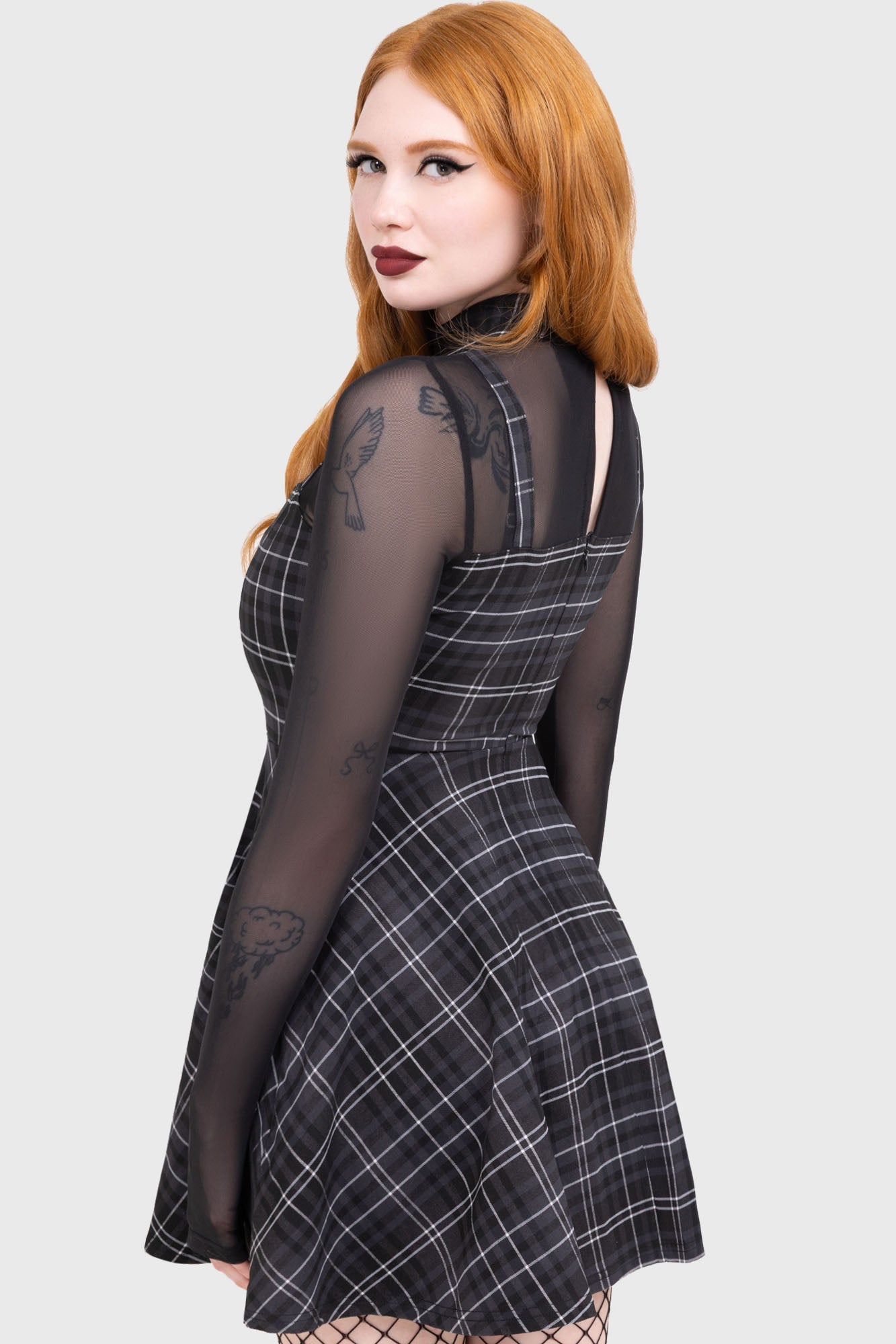 Tartan Riot Dress [GREY]