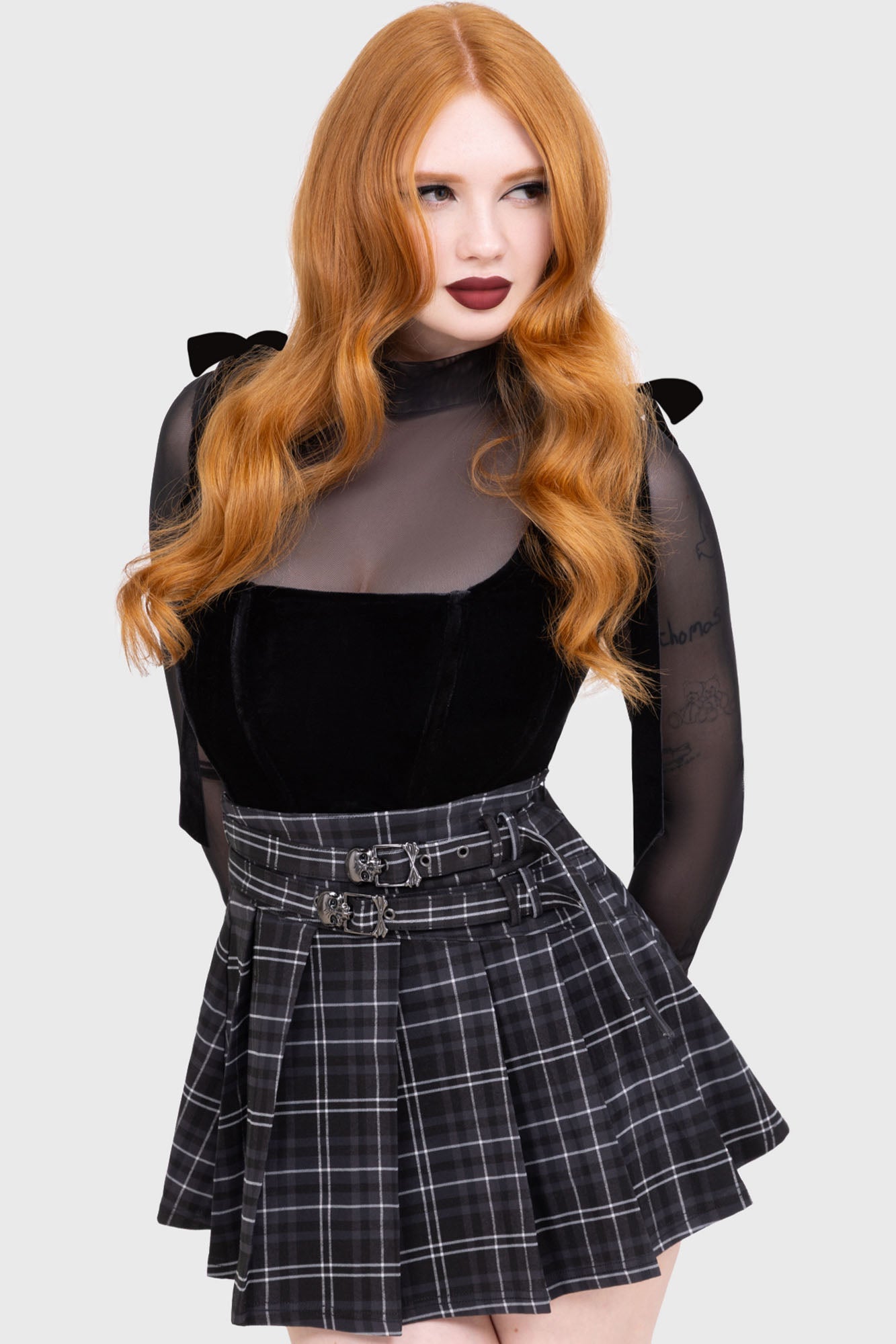 Tartan Riot Skirt [GREY]