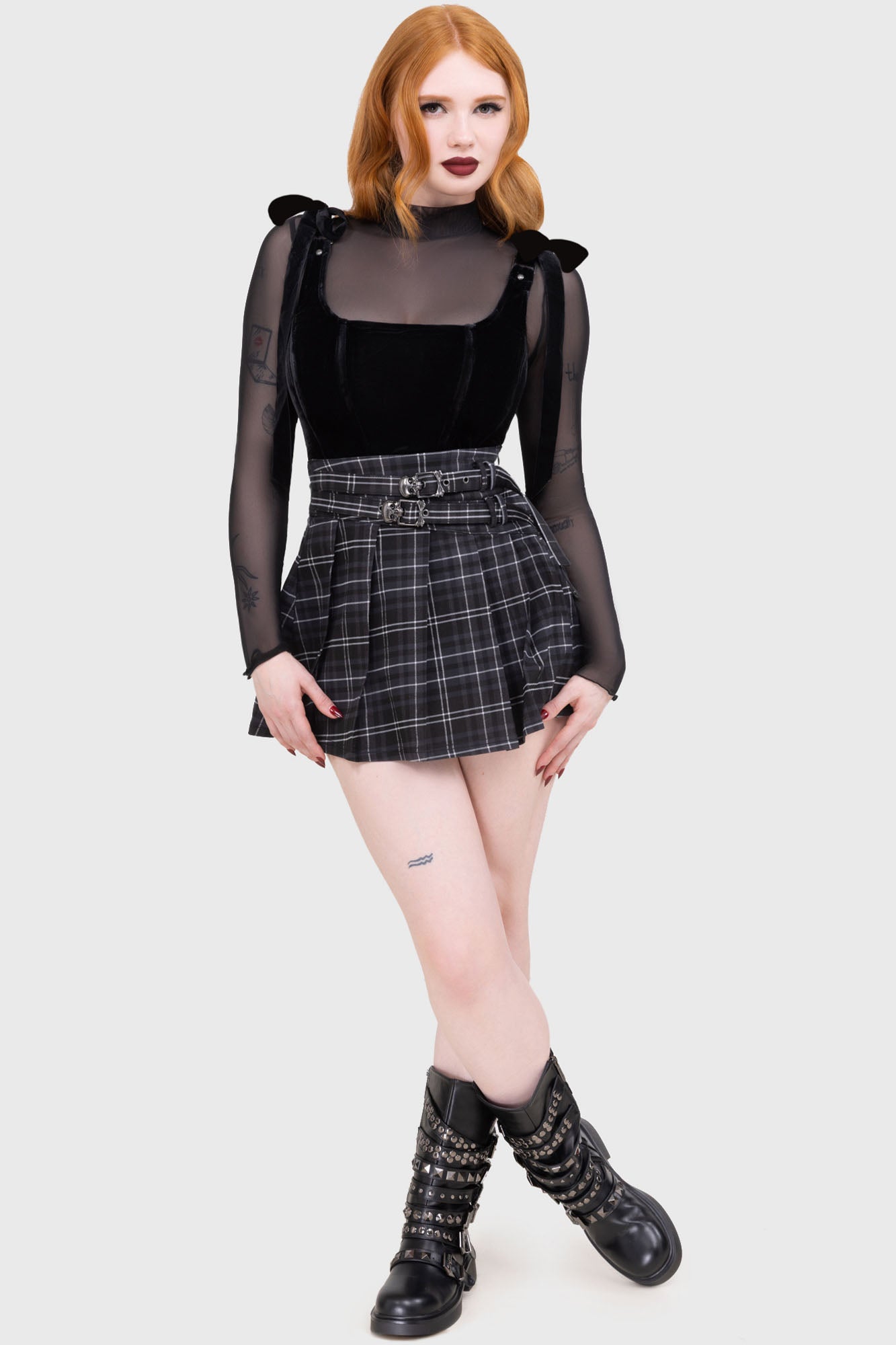 Tartan Riot Skirt [GREY]