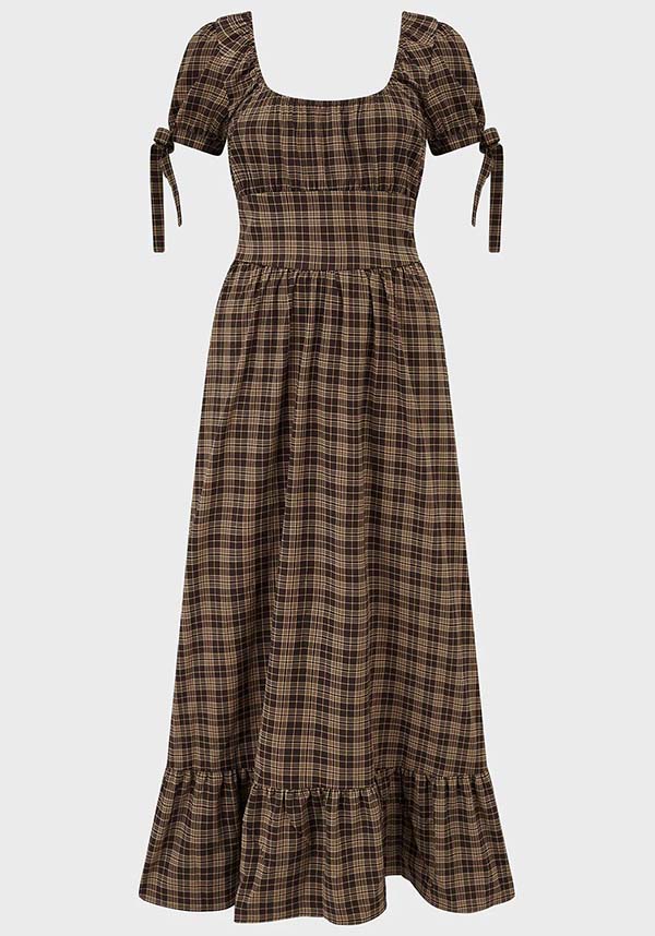 Grim Gretchen [Brown Tartan] Dress